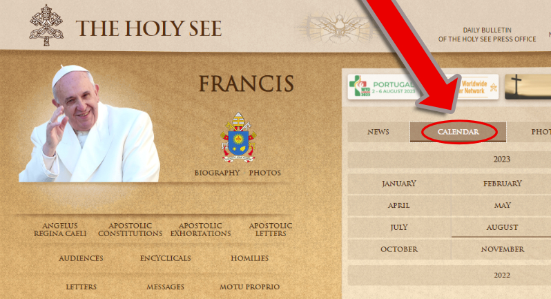 Vatican Website Screenshot