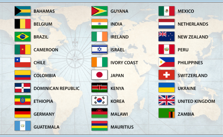 Countries we've sent tracts to in the past 12 months.