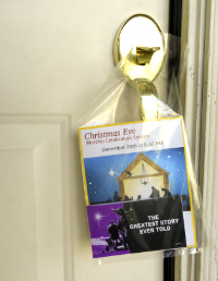 Add tracts to Christmas service invitations