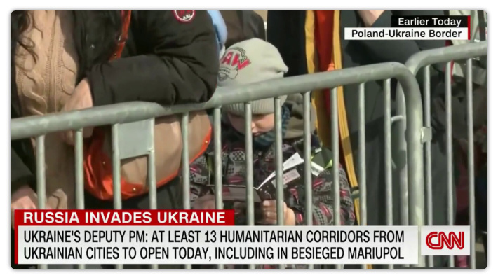Young Ukrainian refugee reading a Chick tract.