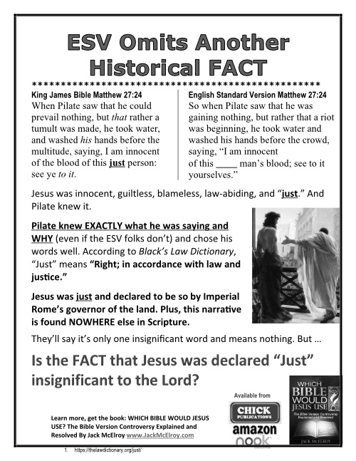 ESV Omits Another Historical FACT