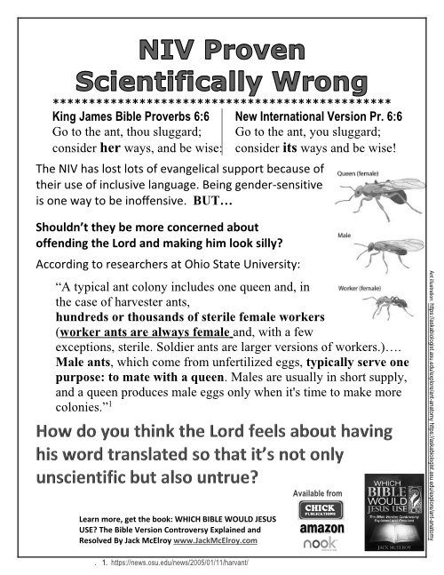 NIV Proven Scientificially Wrong